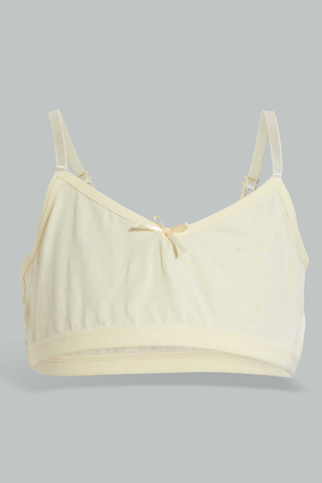 White And Yellow Non-Padded Bra For Senior Girls (2 Pack)