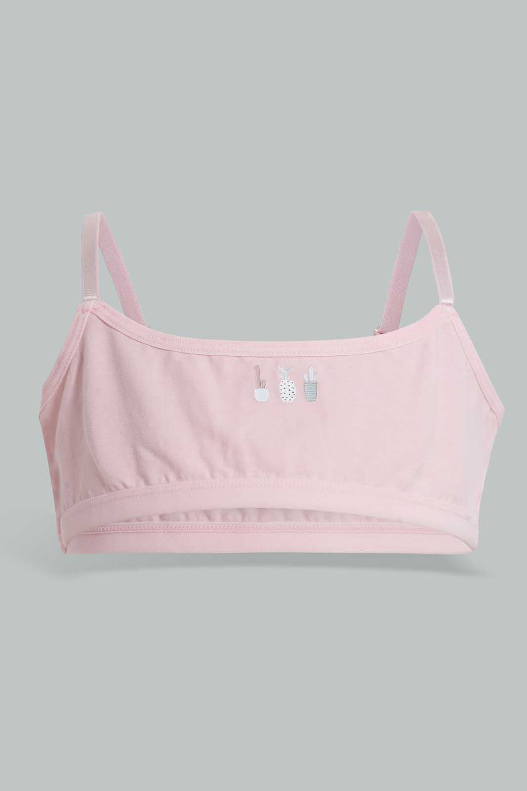 Beige And Pink Non-Padded Bra For Senior Girls (2 Pack)