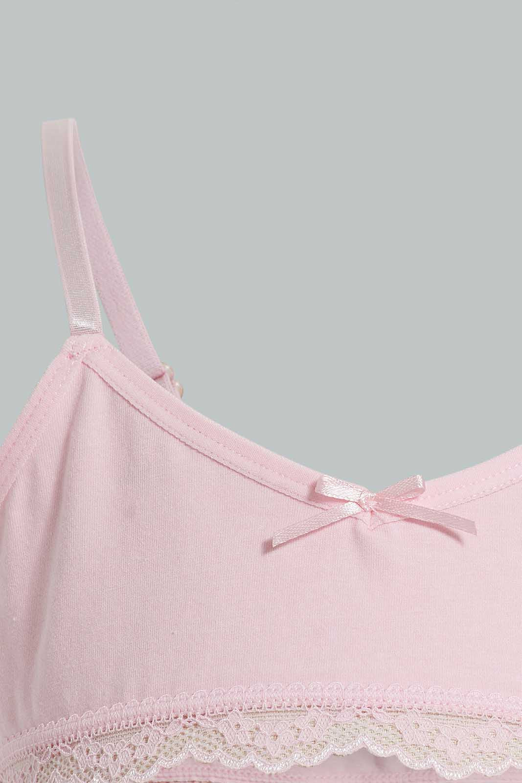Redtag-Floral/Mint-Bra-(2-Pack)-Non-Padded-Bras-Senior-Girls-9 to 14 Years