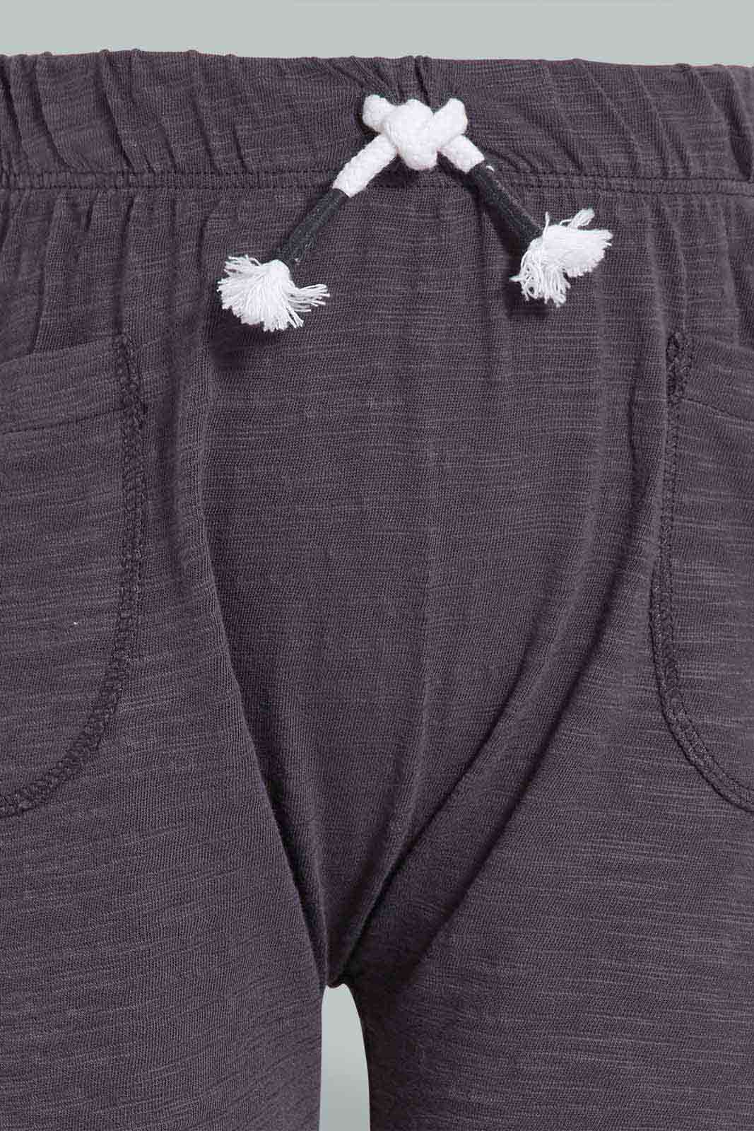 Redtag-Black-And-Grey-Car-Solid-Short-2-Pack-Category:Shorts,-Colour:Black,-Deals:New-In,-Filter:Infant-Boys-(3-to-24-Mths),-INB-Active-Shorts,-New-In-INB-APL,-Non-Sale,-S22C,-Section:Kidswear,-VLM-Infant-Boys-