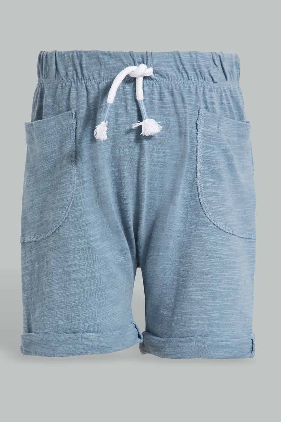 Redtag-Black-And-Grey-Car-Solid-Short-2-Pack-Category:Shorts,-Colour:Black,-Deals:New-In,-Filter:Infant-Boys-(3-to-24-Mths),-INB-Active-Shorts,-New-In-INB-APL,-Non-Sale,-S22C,-Section:Kidswear,-VLM-Infant-Boys-