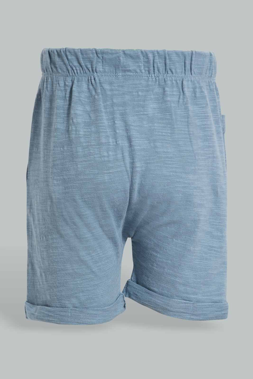 Redtag-Black-And-Grey-Car-Solid-Short-2-Pack-Category:Shorts,-Colour:Black,-Deals:New-In,-Filter:Infant-Boys-(3-to-24-Mths),-INB-Active-Shorts,-New-In-INB-APL,-Non-Sale,-S22C,-Section:Kidswear,-VLM-Infant-Boys-