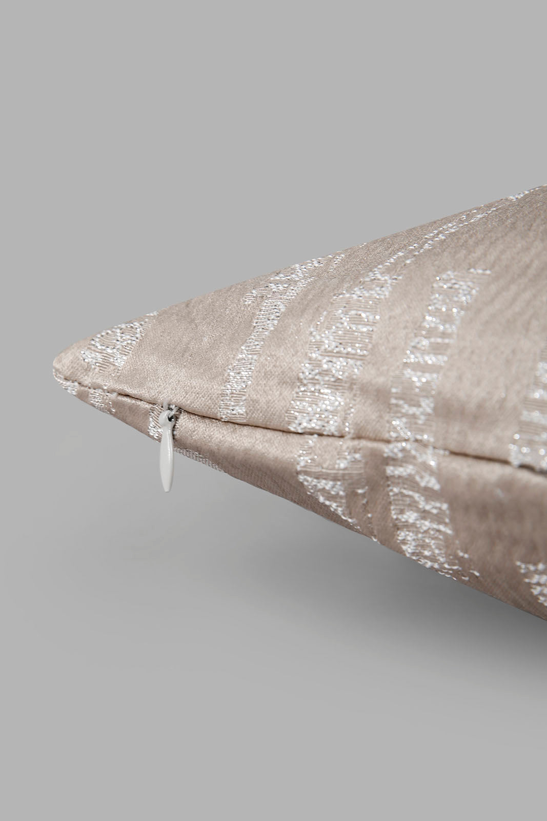 Redtag-Beige-Stripe-Jacquard-Cushion-Category:Cushions,-Colour:Beige,-Deals:New-In,-Filter:Home-Bedroom,-HMW-BED-Cushions,-New-In-HMW-BED,-Non-Sale,-Section:Homewares,-W22A-Home-Bedroom-