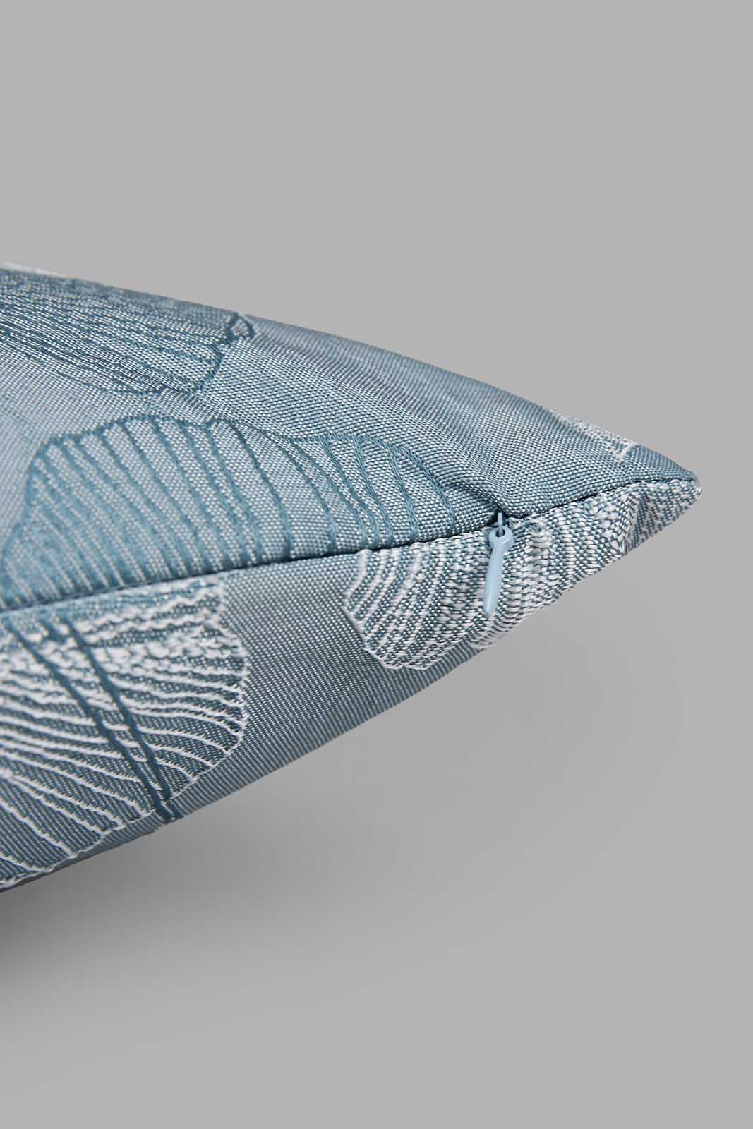 Redtag-Teal-Floral-Jacquard-Cushion-Category:Cushions,-Colour:Teal,-Deals:New-In,-Filter:Home-Bedroom,-HMW-BED-Cushions,-New-In-HMW-BED,-Non-Sale,-Section:Homewares,-W22A-Home-Bedroom-