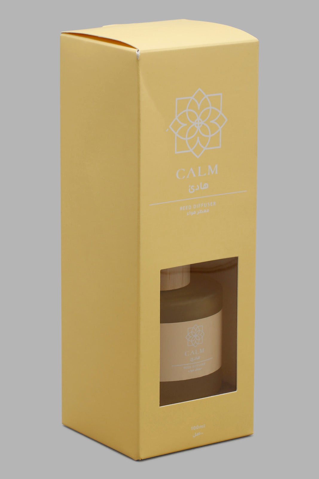 Redtag-Calm-Diffuser-With-Woodenlid-(100Ml)-Category:Diffuser,-Colour:Yellow,-Deals:New-In,-Filter:Home-Decor,-HARMONY,-HMW-HOM-Candle-&-Fragrances,-New-In-HMW-HOM,-Non-Sale,-Section:Homewares,-W22O-Home-Decor-