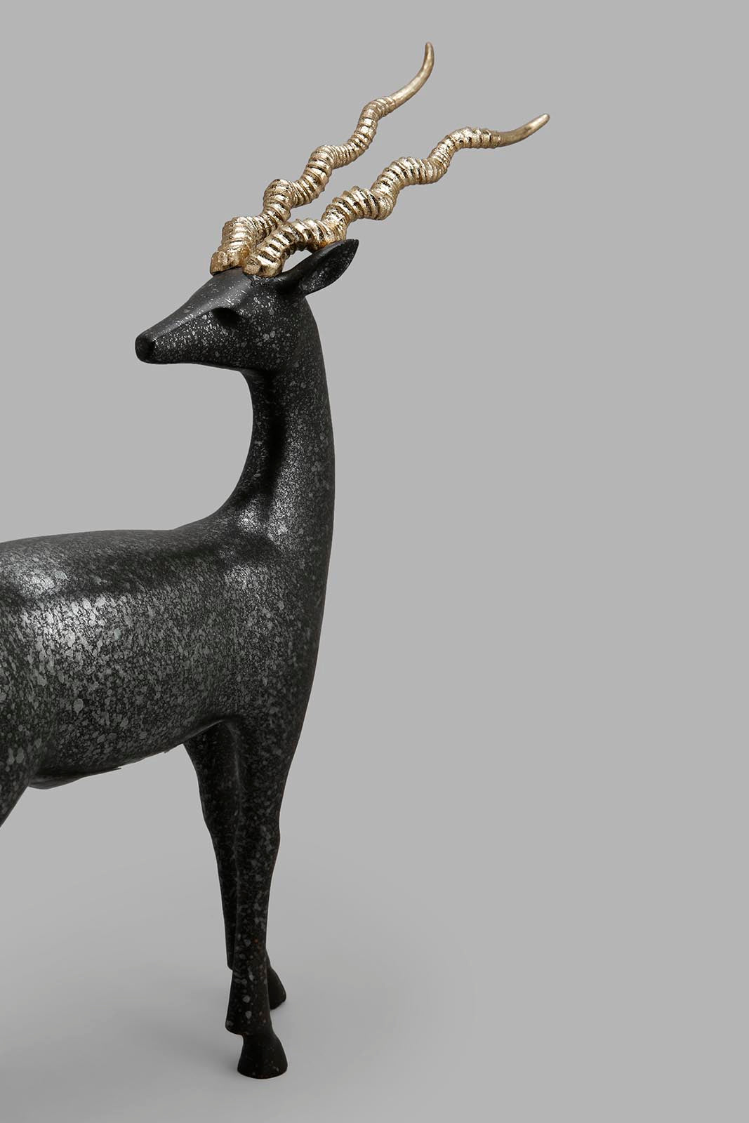 Redtag-Black-Standing-Gazelle-Category:Artefact,-Colour:Black,-Deals:New-In,-Filter:Home-Decor,-HMW-HOM-Decorative-Accessories,-New-In-HMW-HOM,-Non-Sale,-Section:Homewares,-W22O-Home-Decor-