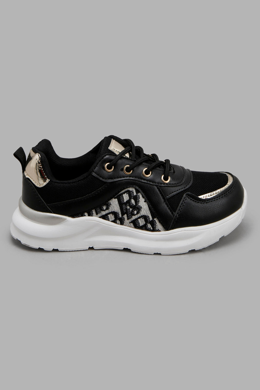 Redtag-Black-Lace-Up-Trainer-Category:Trainers,-Colour:Black,-Filter:Girls-Footwear-(5-to-14-Yrs),-GSR-Trainers,-New-In,-New-In-GSR-FOO,-Non-Sale,-Section:Girls-(0-to-14Yrs),-W22A-Senior-Girls-5 to 14 Years