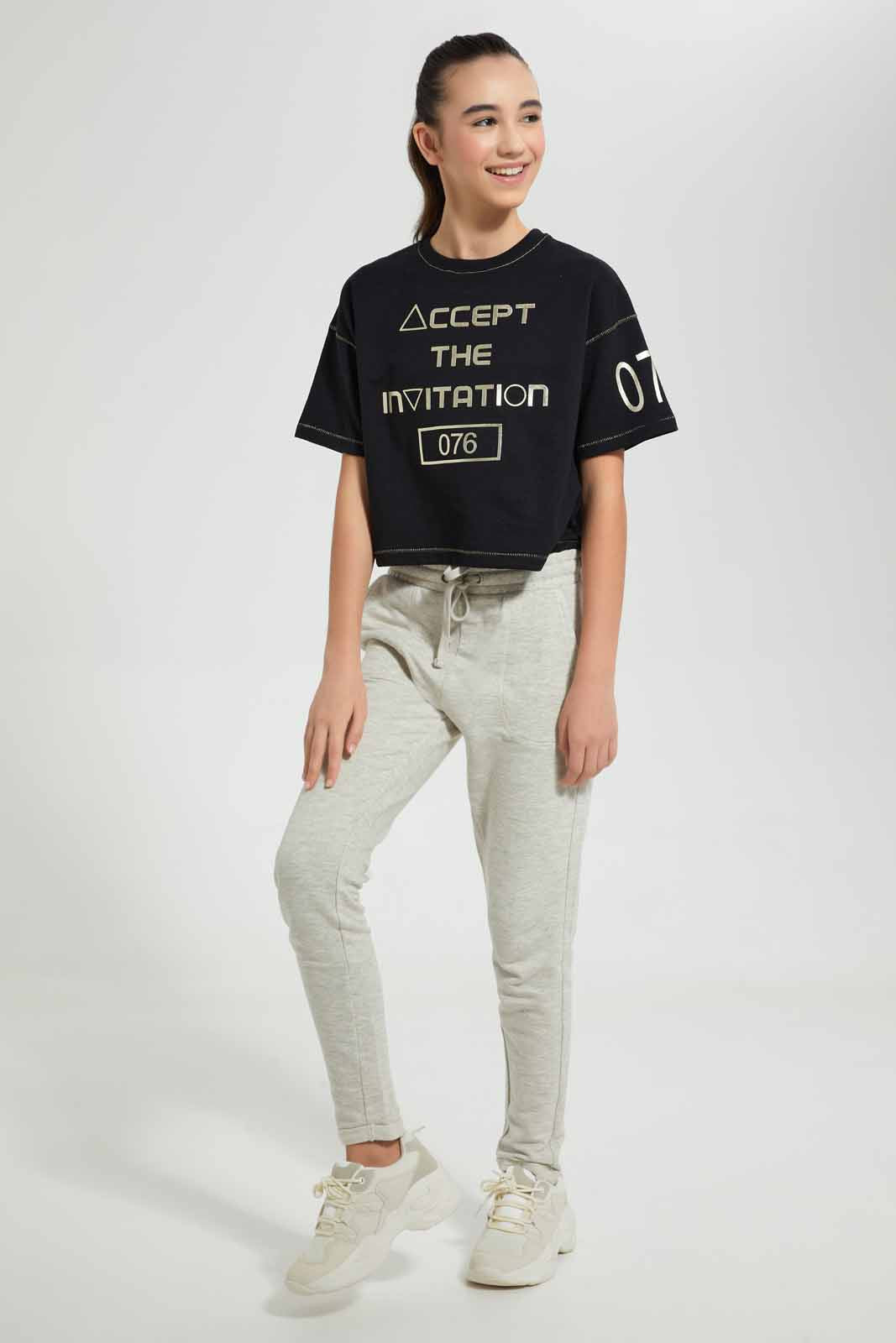 Redtag-Biege-Short-Joggers-Senior-Girls-9 to 14 Years
