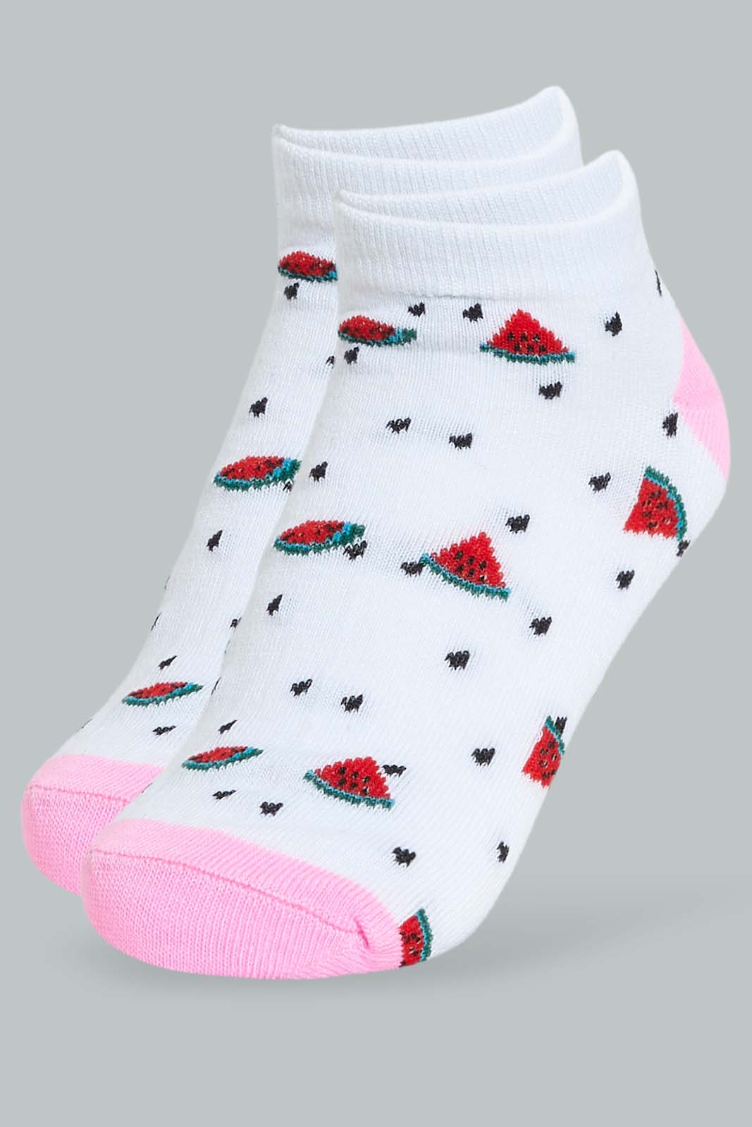 Redtag-Assorted-Striped/Printed-Ankle-Socks-(5-Pack)-Ankle-Socks-Women's-