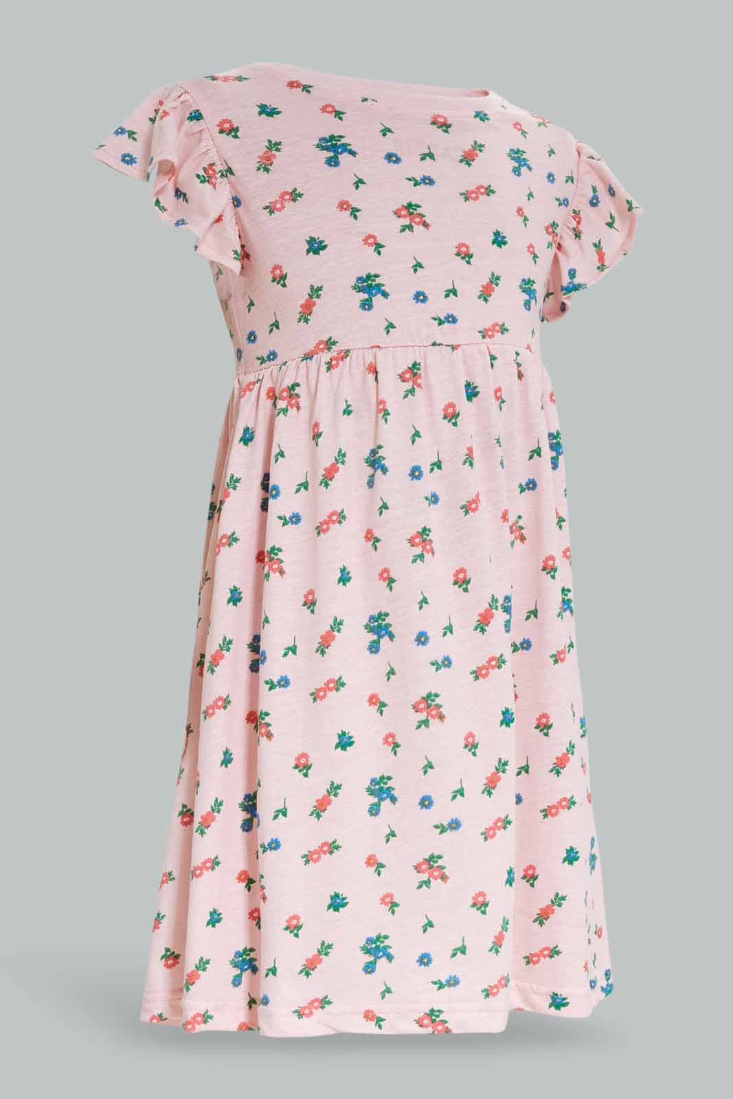 Redtag-Pink-Printed-Dress-2FOR49,-Category:Dresses,-Colour:Pink,-Deals:2-FOR-49,-Dept:Girls,-Filter:Girls-(2-to-8-Yrs),-Girls-Dresses,-PPE,-S22C,-Section:Girls-(0-to-14Yrs)-Girls-2 to 8 Years
