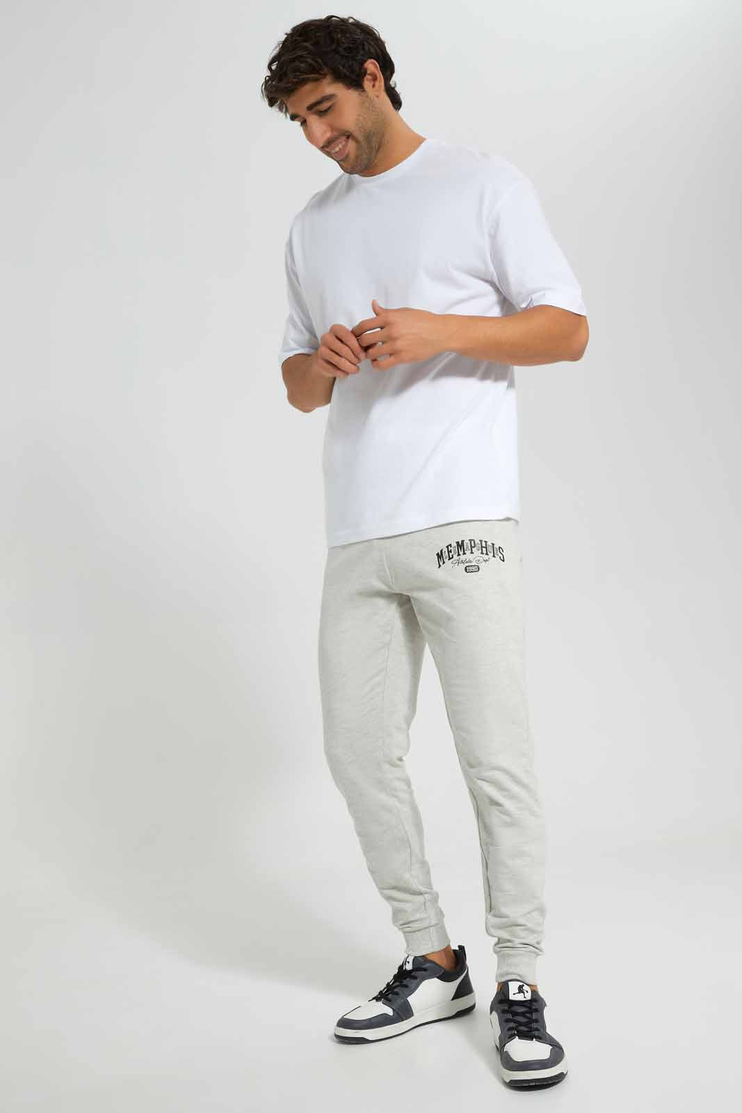 Redtag-Ecru-Jog-Pant-With-Placement-Print-Category:Joggers,-Colour:Ecru,-Deals:New-In,-Filter:Men's-Clothing,-Men-Joggers,-New-In-Men,-Non-Sale,-S22D,-Section:Men,-TBL-Men's-