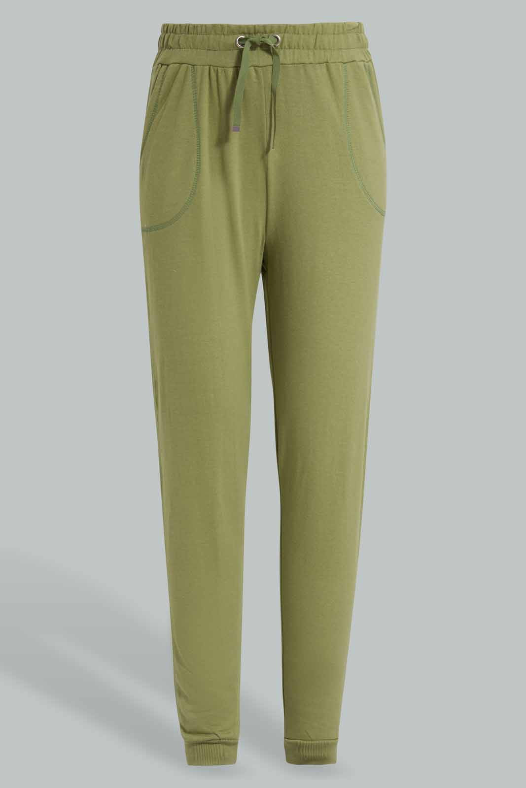 Redtag-Olive--Basic-Track-Pant-Category:Joggers,-Colour:Green,-Deals:New-In,-Filter:Senior-Girls-(8-to-14-Yrs),-GSR-Joggers,-New-In-GSR,-Non-Sale,-S22D,-Section:Kidswear,-TBL-Senior-Girls-