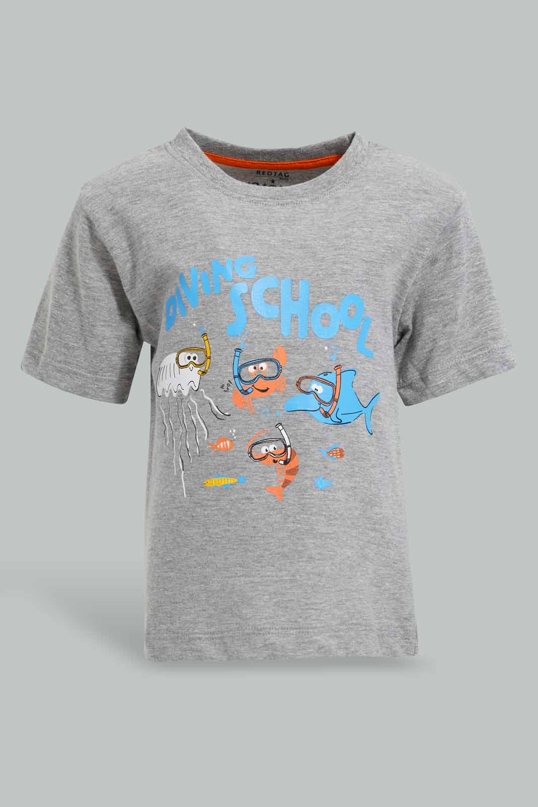 Redtag-Grey-Shark-Short-Slv-Tshirt-Category:T-Shirts,-Colour:Grey,-Deals:New-In,-Filter:Infant-Boys-(3-to-24-Mths),-INB-T-Shirts,-New-In-INB-APL,-Non-Sale,-S22D,-Section:Boys-(0-to-14Yrs),-TBL-Infant-Boys-3 to 24 Months