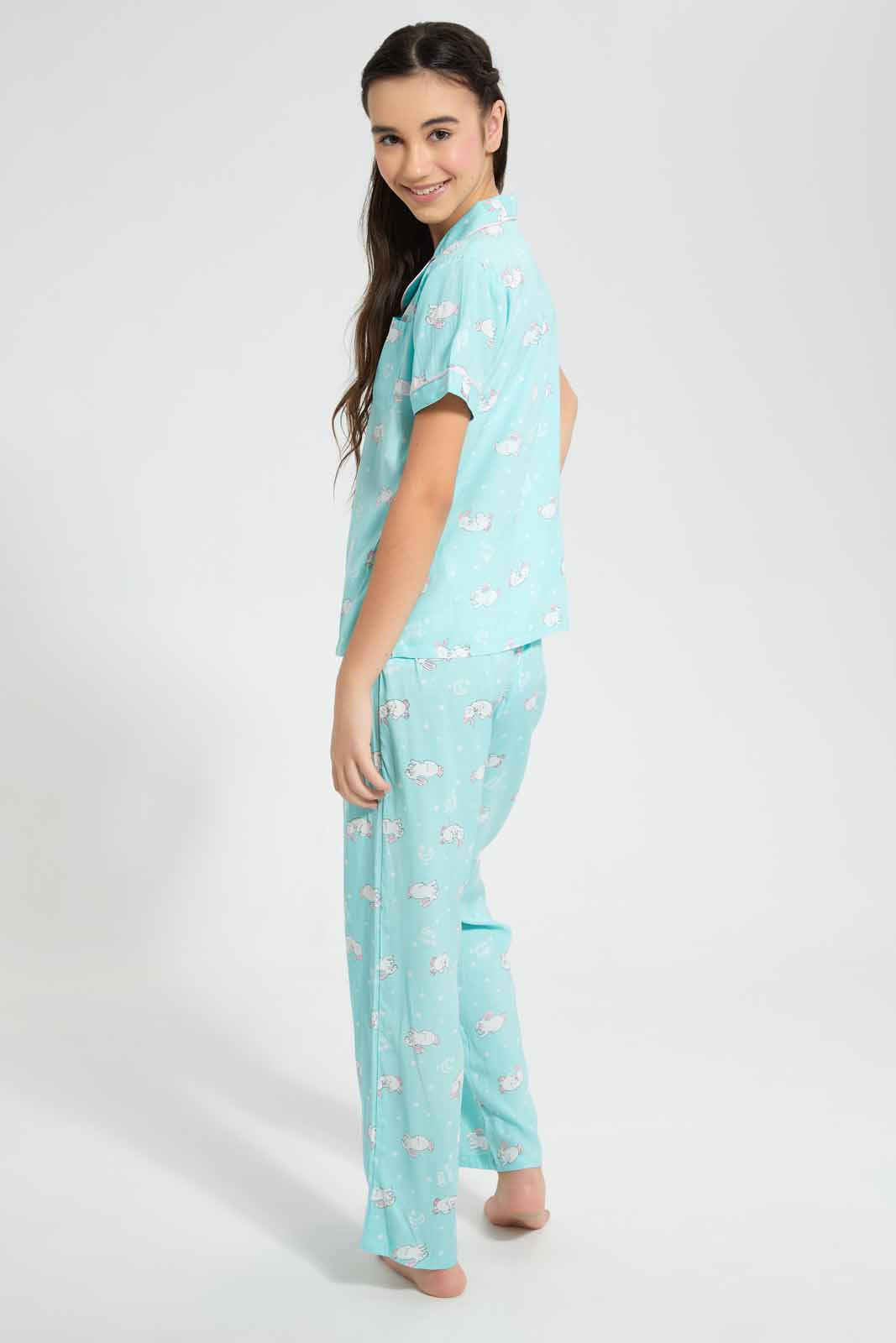 Blue Bunny Pajama Set (2 Piece)