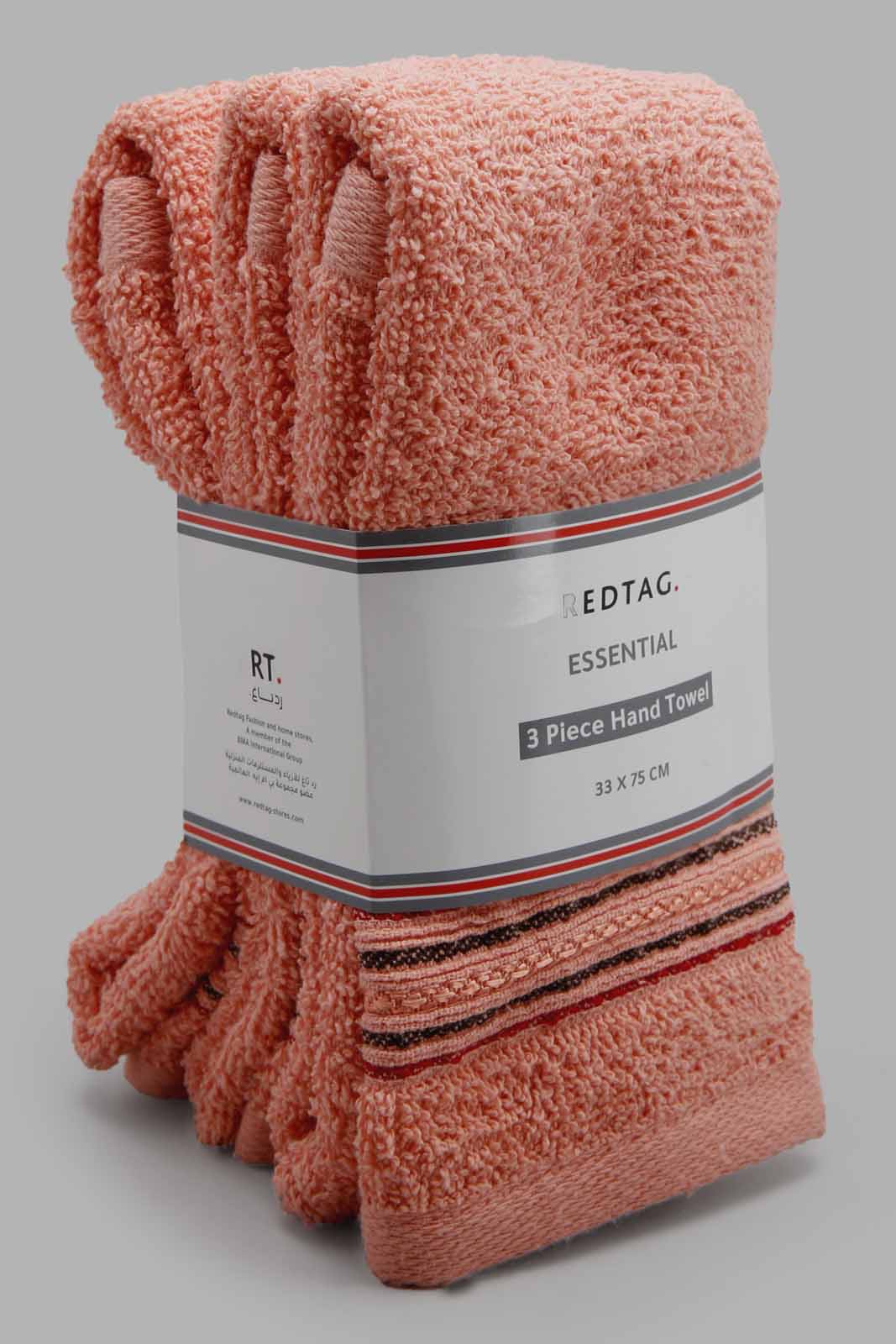 Redtag-Purple-Hand-Towel-(3Pc-Set)-Category:Towels,-Colour:Peach,-Filter:Home-Bathroom,-FSDU,-HMW-BAC-Towels,-Non-Sale,-S22B,-Section:Homewares-Home-Bathroom-