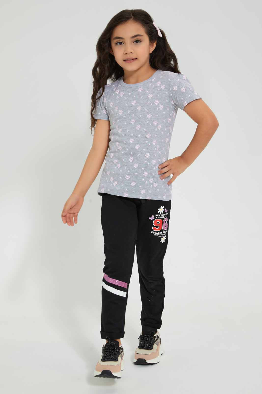 Black Embellished Active Pant