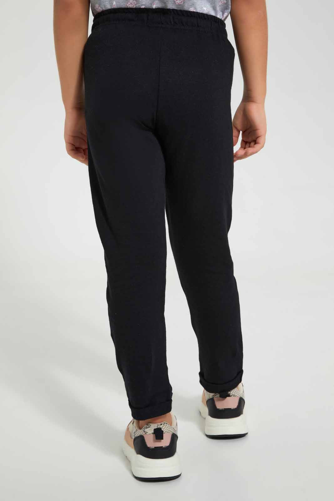 Black Embellished Active Pant