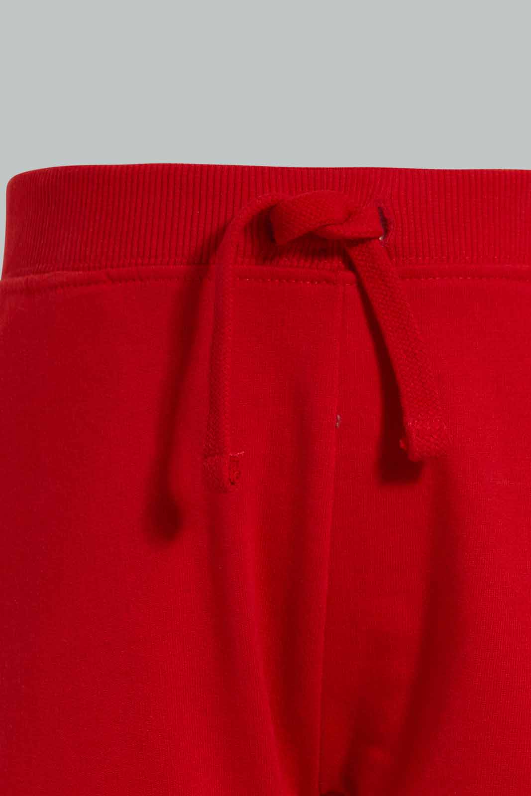 Redtag-Grey-And-Red-Active-Shorts-(2-Pack)-Active-Shorts-Infant-Boys-3 to 24 Months