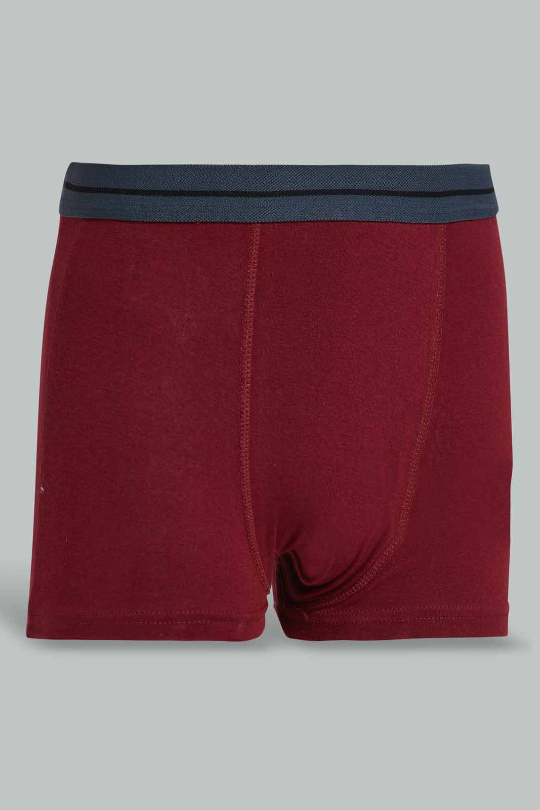 Redtag-Burgundy/Black/Grey-Mel-3-Pcs-Pack-Boxer-Short-365,-BSR-Boxers,-Category:Boxers,-Colour:Assorted,-ESS,-Filter:Senior-Boys-(9-to-14-Yrs),-New-In,-New-In-BSR-APL,-Non-Sale,-Section:Kidswear-Senior-Boys-9 to 14 Years