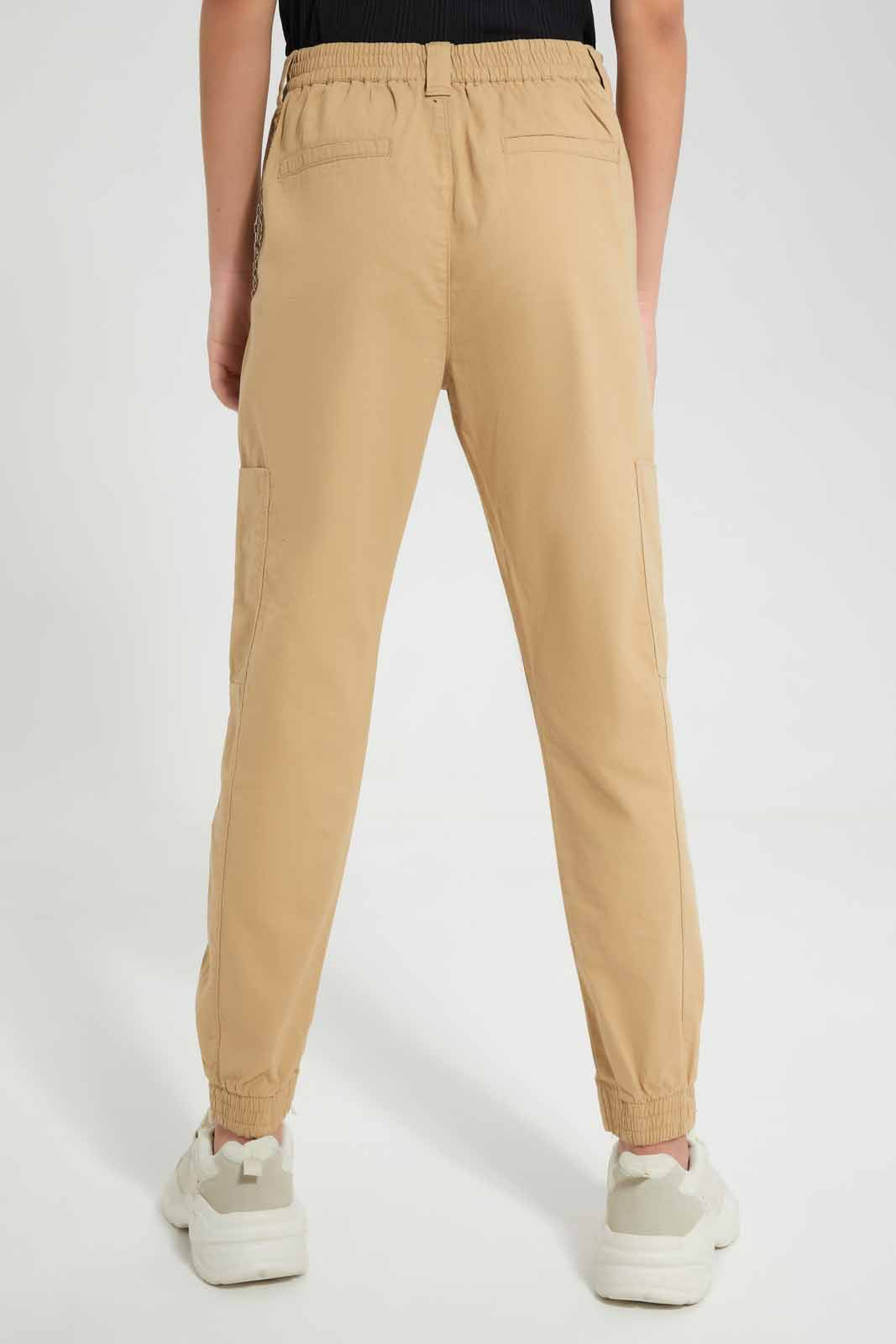 Redtag-Beige-Cargo-Pocket-With-Chain-Category:Trousers,-Colour:Beige,-Deals:New-In,-Filter:Senior-Girls-(9-to-14-Yrs),-GSR-Trousers,-New-In-GSR-APL,-Non-Sale,-Section:Girls-(0-to-14Yrs),-W22O-Senior-Girls-9 to 14 Years