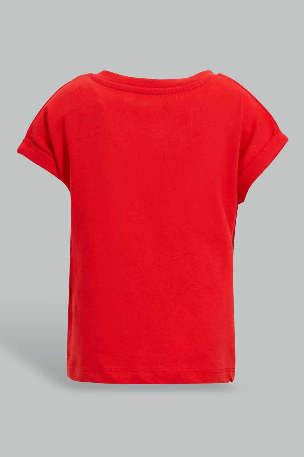 Redtag-Red-Solid-T-Shirt-For-Baby-Girls-Category:T-Shirts,-Colour:Red,-Deals:Sale,-Filter:Infant-Girls-(3-to-24-Mths),-Infant-Girls-T-Shirts,-S22D,-Sale-ING-APL,-Section:Girls-(0-to-14Yrs),-TBL-Infant-Girls-3 to 24 Months