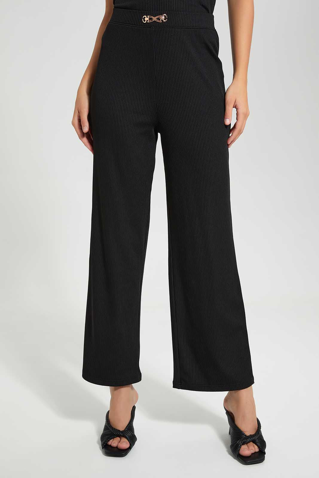 Redtag-Black-Wide-Leg-Pant-Category:Trousers,-Colour:Black,-Deals:New-In,-Filter:Women's-Clothing,-LDC,-LDC-Trousers,-New-In-LDC,-Non-Sale,-Section:Women,-TBL,-W22O-Women's-