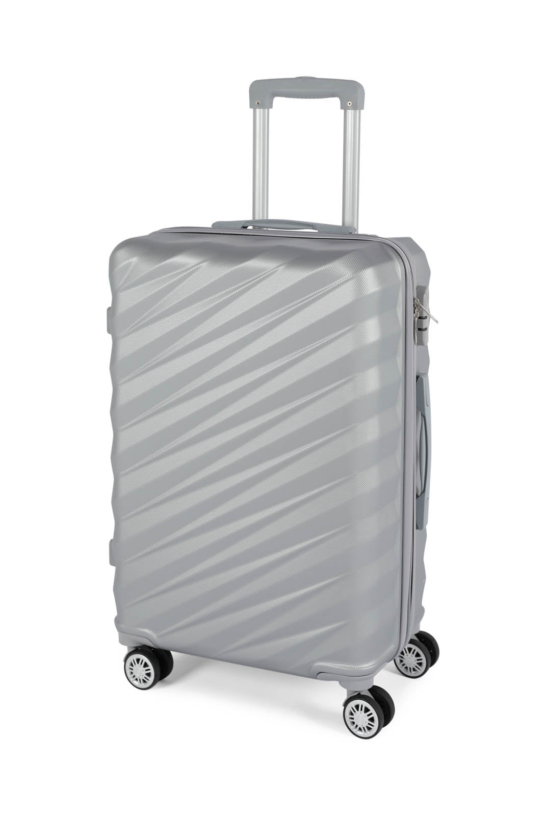 Redtag-Silver-Color-Hard-Abs-Trolley-Lugage-(24-Inch)-Category:Luggage-Trolleys,-Colour:Silver,-Deals:New-In,-Dept:Home,-Filter:Travel-Accessories,-LUG-Luggage-Trolleys,-New-In-LUG-ACC,-Non-Sale,-Section:Homewares,-W22O-Travel-Accessories-