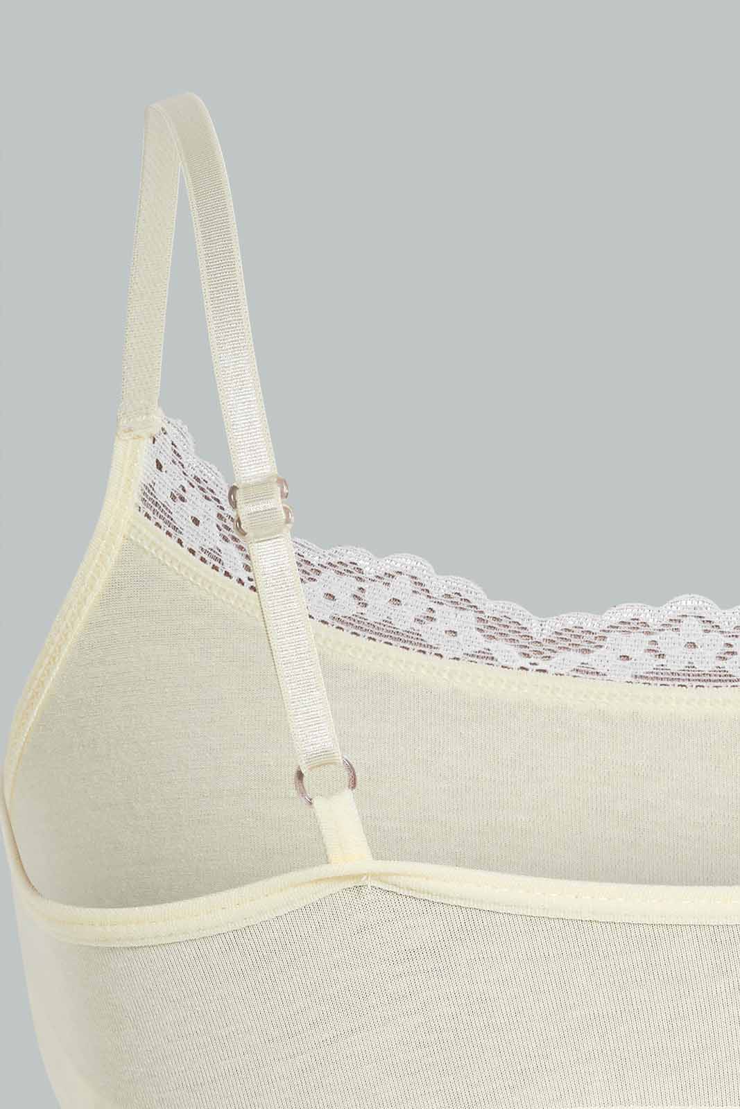 White And Yellow Plain Bra For Senior Girls (Pack of 2)