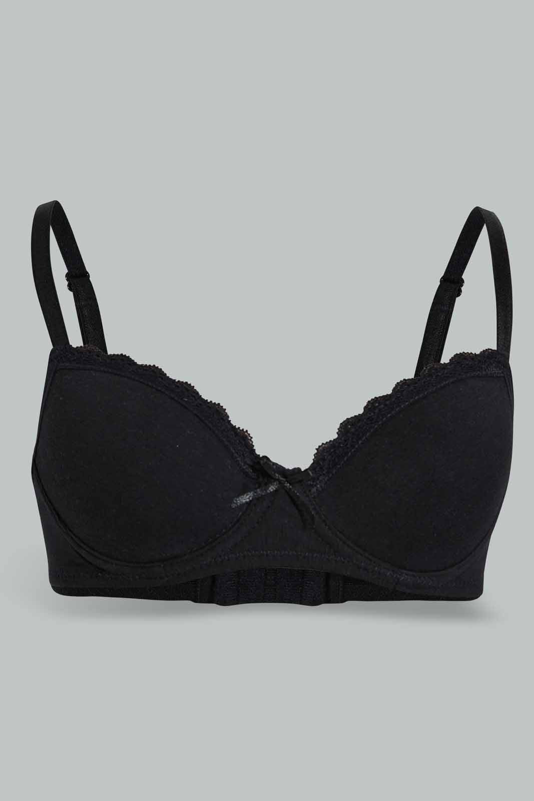 Black Padded Bra For Senior Girls (Pack of 2)