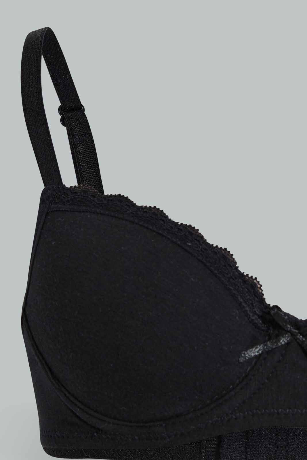 Black Padded Bra For Senior Girls (Pack of 2)