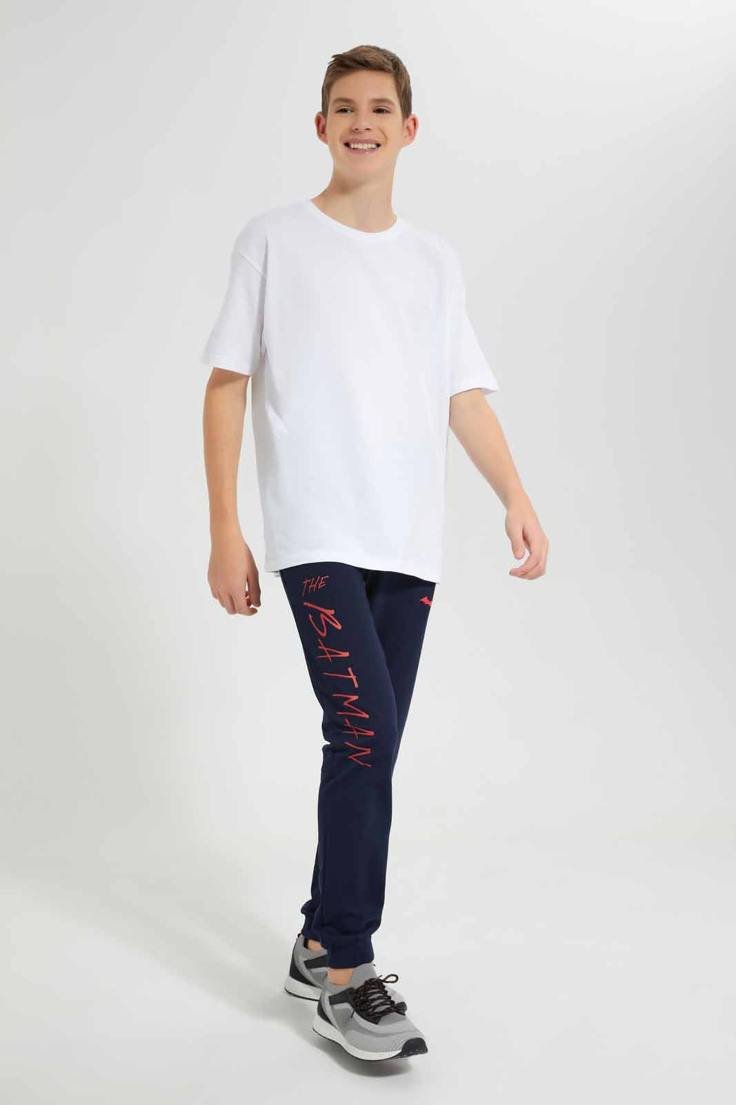 Redtag-Navy-Batman-Active-Pant-BSR-Joggers,-Category:Joggers,-CHR,-Colour:Navy,-Deals:New-In,-Filter:Senior-Boys-(9-to-14-Yrs),-New-In-BSR-APL,-Non-Sale,-S22D,-Section:Boys-(0-to-14Yrs)-Senior-Boys-9 to 14 Years