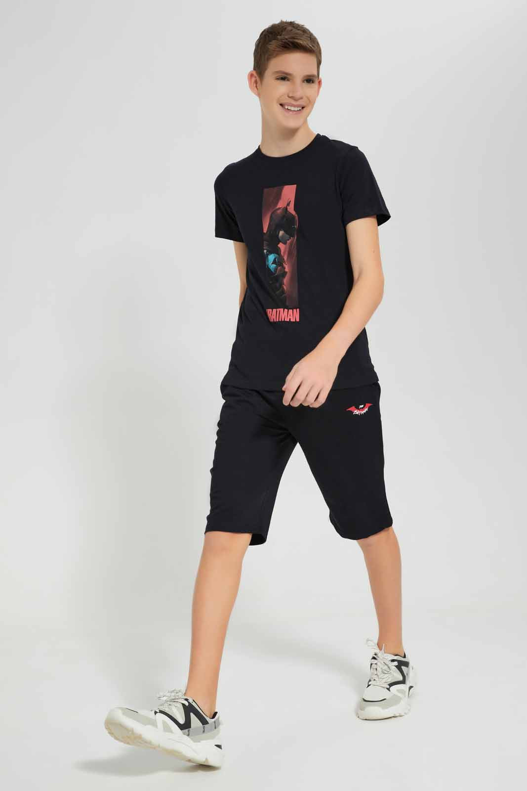 Redtag-Black-Batman-Active-Short-BSR-Shorts,-Category:Shorts,-CHR,-Colour:Black,-Deals:New-In,-Filter:Senior-Boys-(9-to-14-Yrs),-New-In-BSR-APL,-Non-Sale,-S22D,-Section:Boys-(0-to-14Yrs)-Senior-Boys-9 to 14 Years