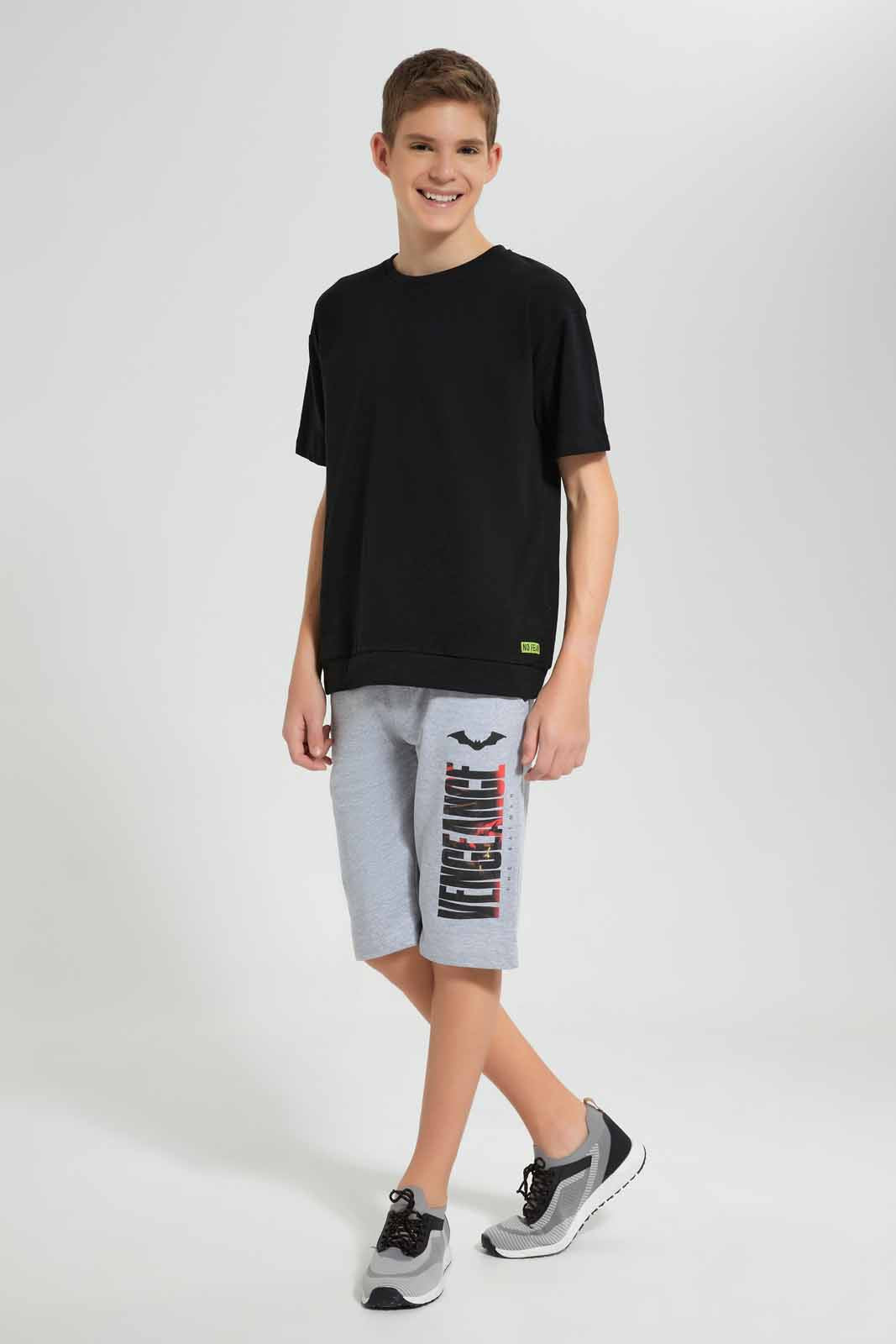Redtag-Grey-Mel-Batman-Active-Shorts-BSR-Shorts,-Category:Shorts,-CHR,-Colour:Grey,-Deals:New-In,-Filter:Senior-Boys-(9-to-14-Yrs),-New-In-BSR-APL,-Non-Sale,-S22D,-Section:Boys-(0-to-14Yrs)-Senior-Boys-9 to 14 Years