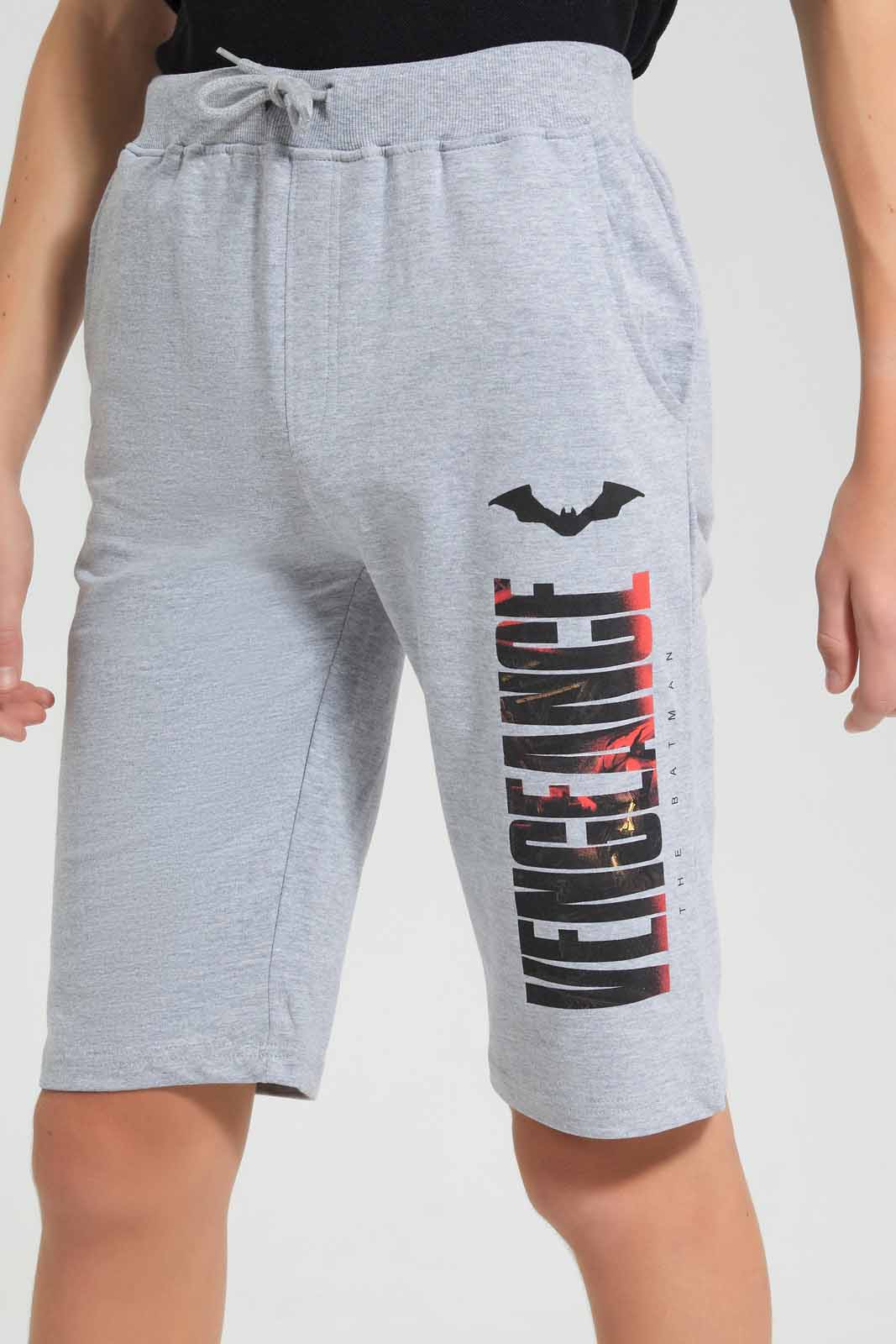 Redtag-Grey-Mel-Batman-Active-Shorts-BSR-Shorts,-Category:Shorts,-CHR,-Colour:Grey,-Deals:New-In,-Filter:Senior-Boys-(9-to-14-Yrs),-New-In-BSR-APL,-Non-Sale,-S22D,-Section:Boys-(0-to-14Yrs)-Senior-Boys-9 to 14 Years