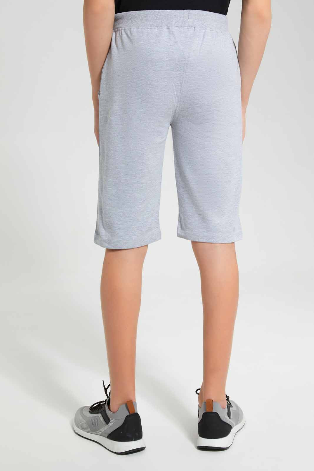 Redtag-Grey-Mel-Batman-Active-Shorts-BSR-Shorts,-Category:Shorts,-CHR,-Colour:Grey,-Deals:New-In,-Filter:Senior-Boys-(9-to-14-Yrs),-New-In-BSR-APL,-Non-Sale,-S22D,-Section:Boys-(0-to-14Yrs)-Senior-Boys-9 to 14 Years