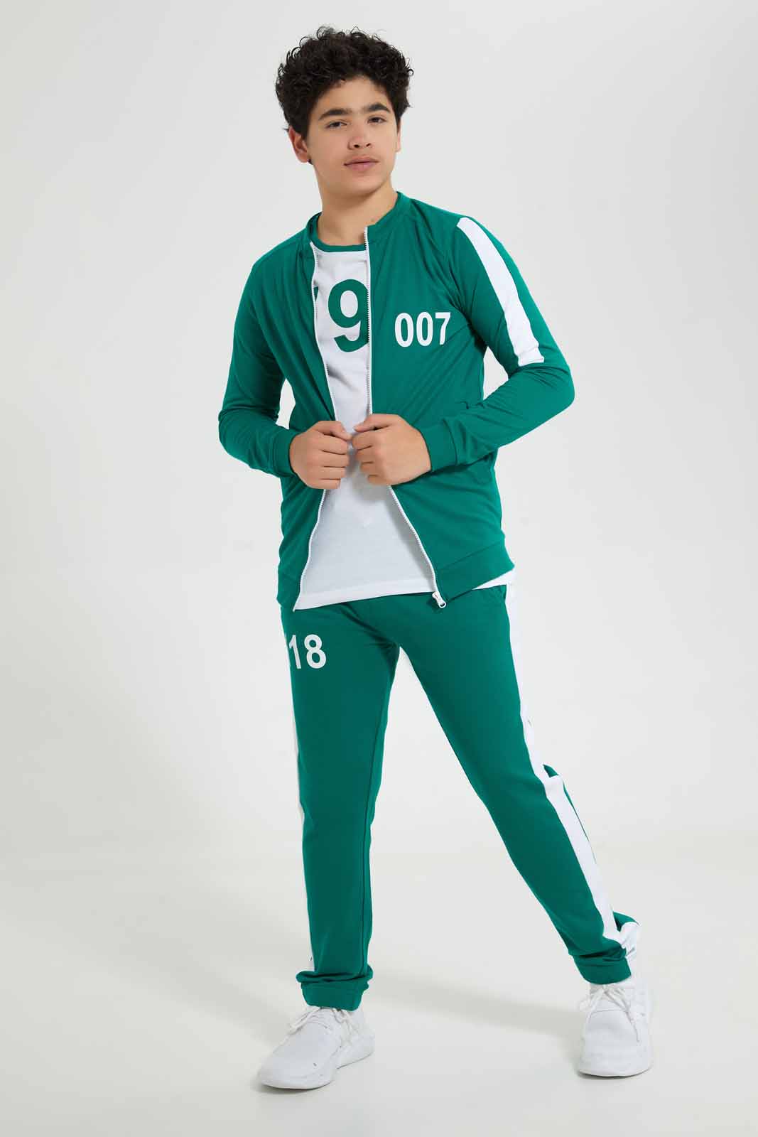 Redtag-Green-Zipthru-SweaT-Shirt-Hooded-Sweatshirts-Senior-Boys-9 to 14 Years
