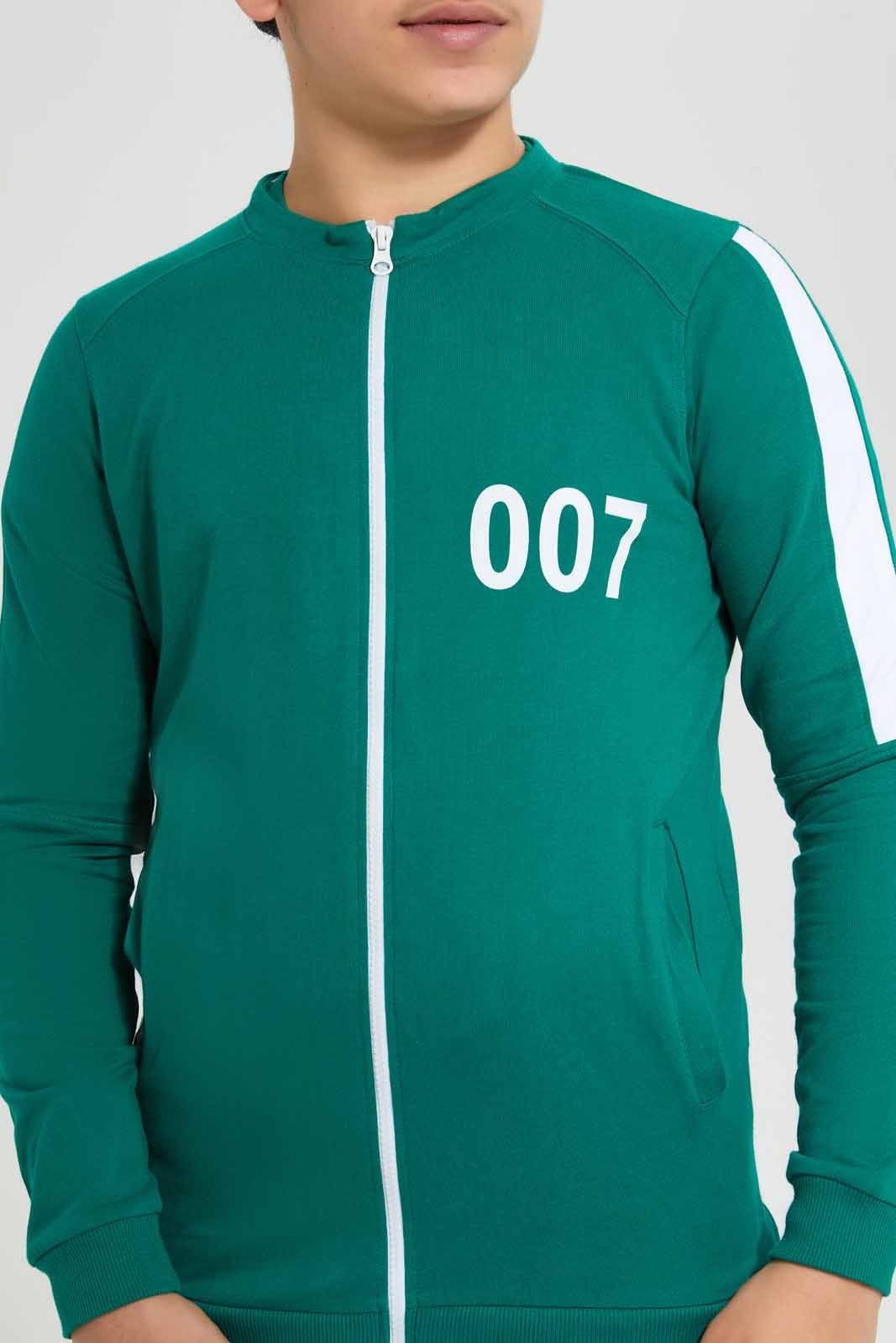 Redtag-Green-Zipthru-SweaT-Shirt-Hooded-Sweatshirts-Senior-Boys-9 to 14 Years