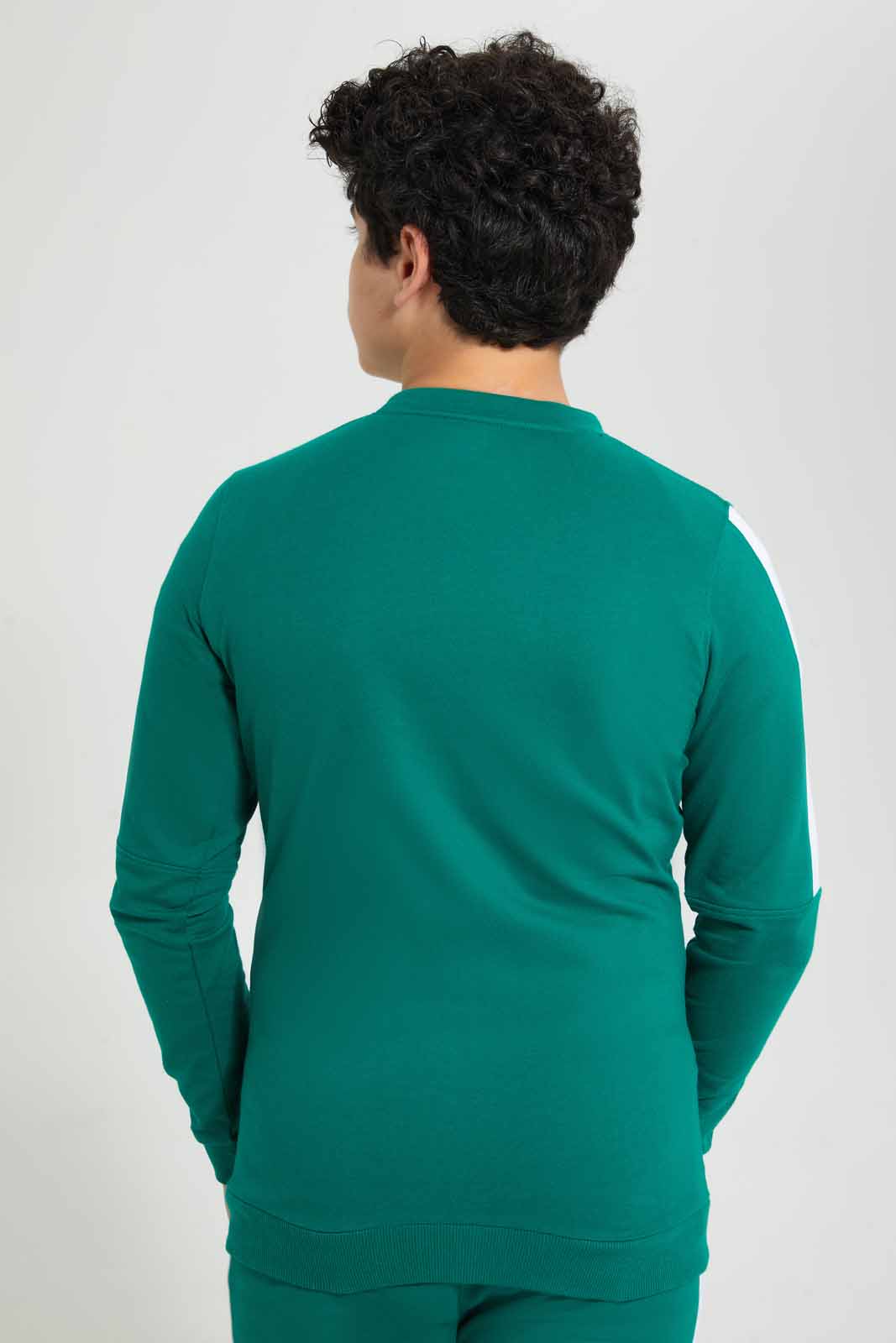 Redtag-Green-Zipthru-SweaT-Shirt-Hooded-Sweatshirts-Senior-Boys-9 to 14 Years