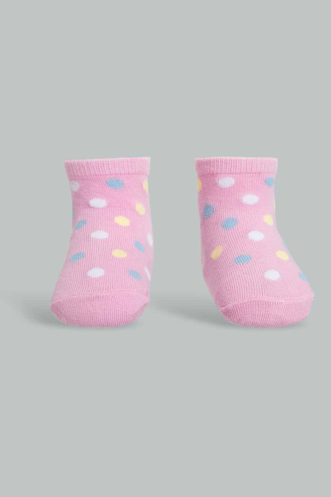 Redtag-Multi-Colour-4Pcs-Pack-Ankle-Length-Printed-Socks-365,-Category:Socks,-Colour:Assorted,-Deals:New-In,-Filter:Infant-Girls-(3-to-24-Mths),-ING-Socks,-New-In-ING-APL,-Non-Sale,-Section:Girls-(0-to-14Yrs)-Infant-Girls-3 to 24 Months