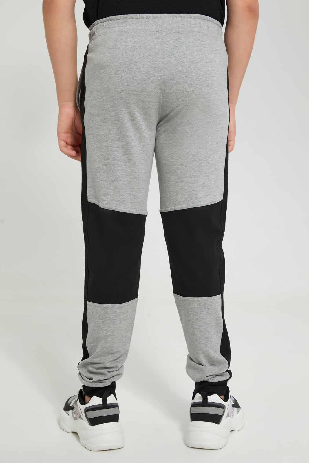 Redtag-Grey-Mel-Biker-Knee-Jogger-Pant-Joggers-Senior-Boys-9 to 14 Years