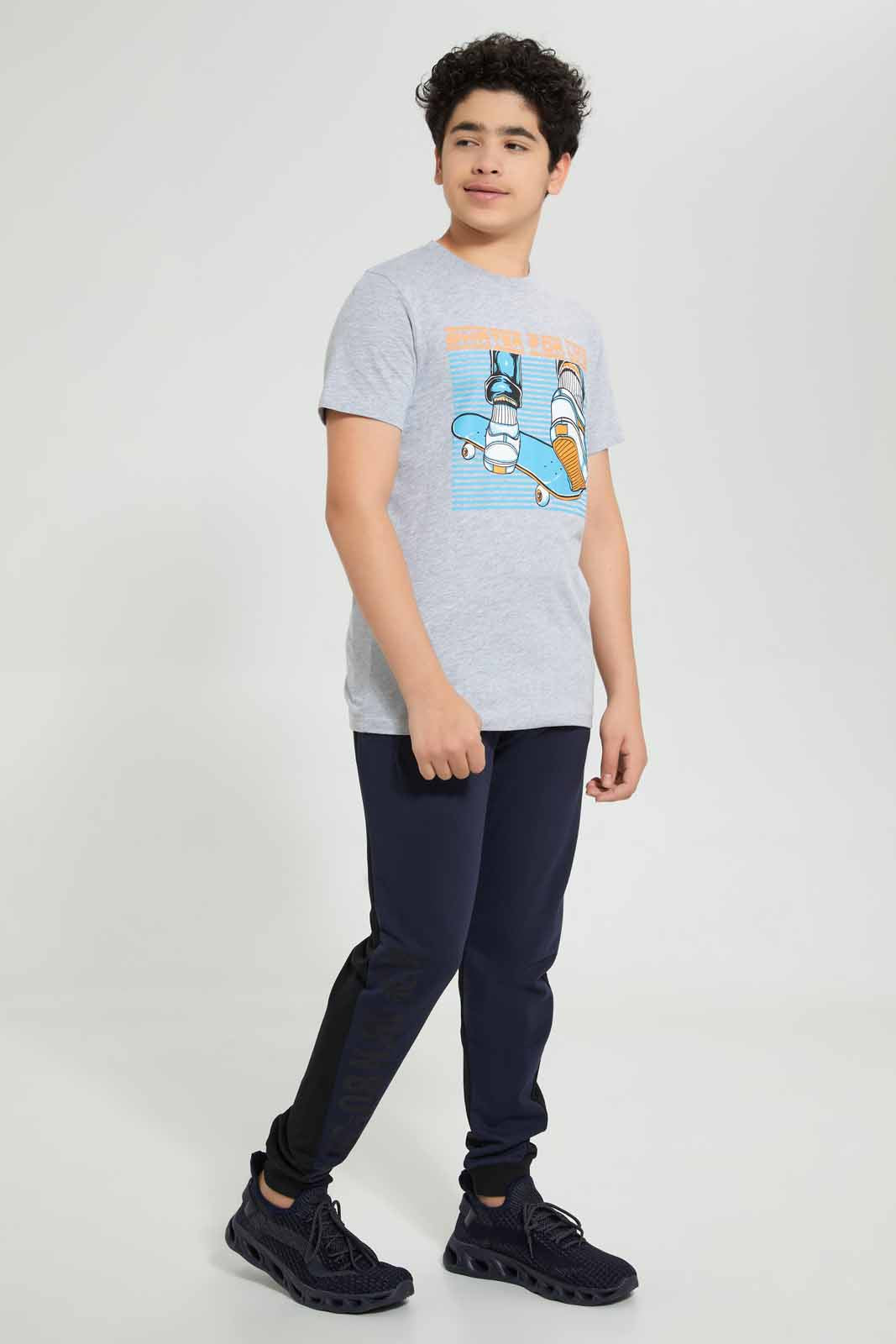 Redtag-Navy-Plain-Jogger-Pant-Joggers-Senior-Boys-9 to 14 Years