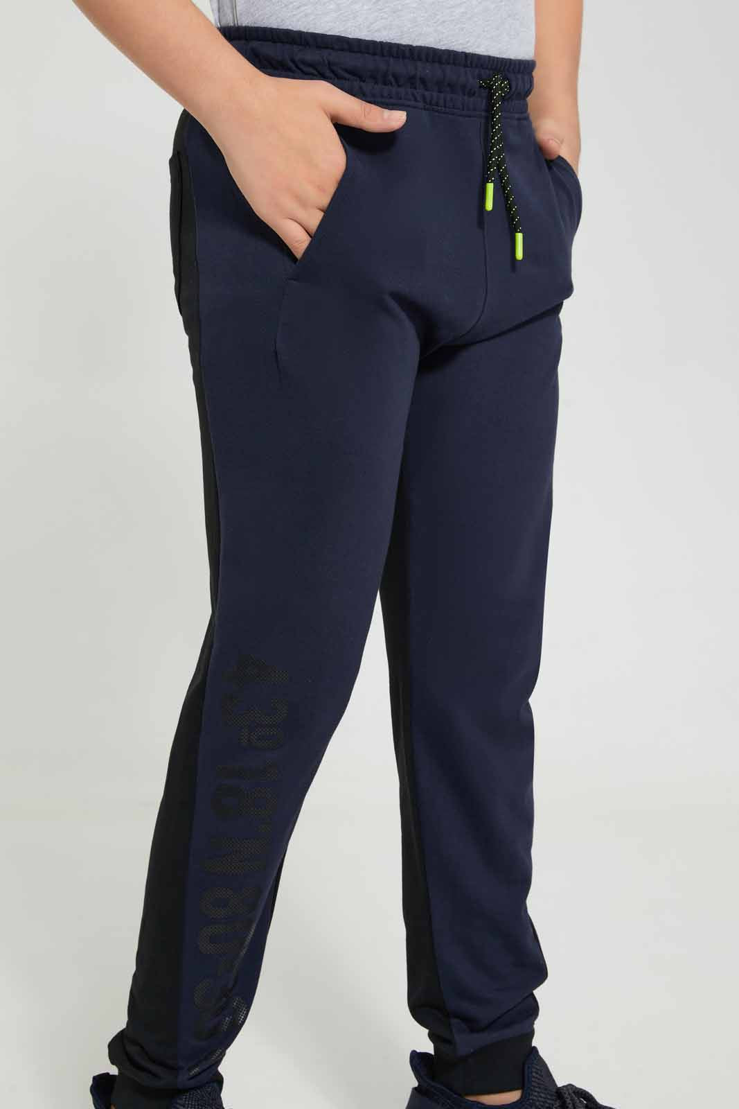 Redtag-Navy-Plain-Jogger-Pant-Joggers-Senior-Boys-9 to 14 Years
