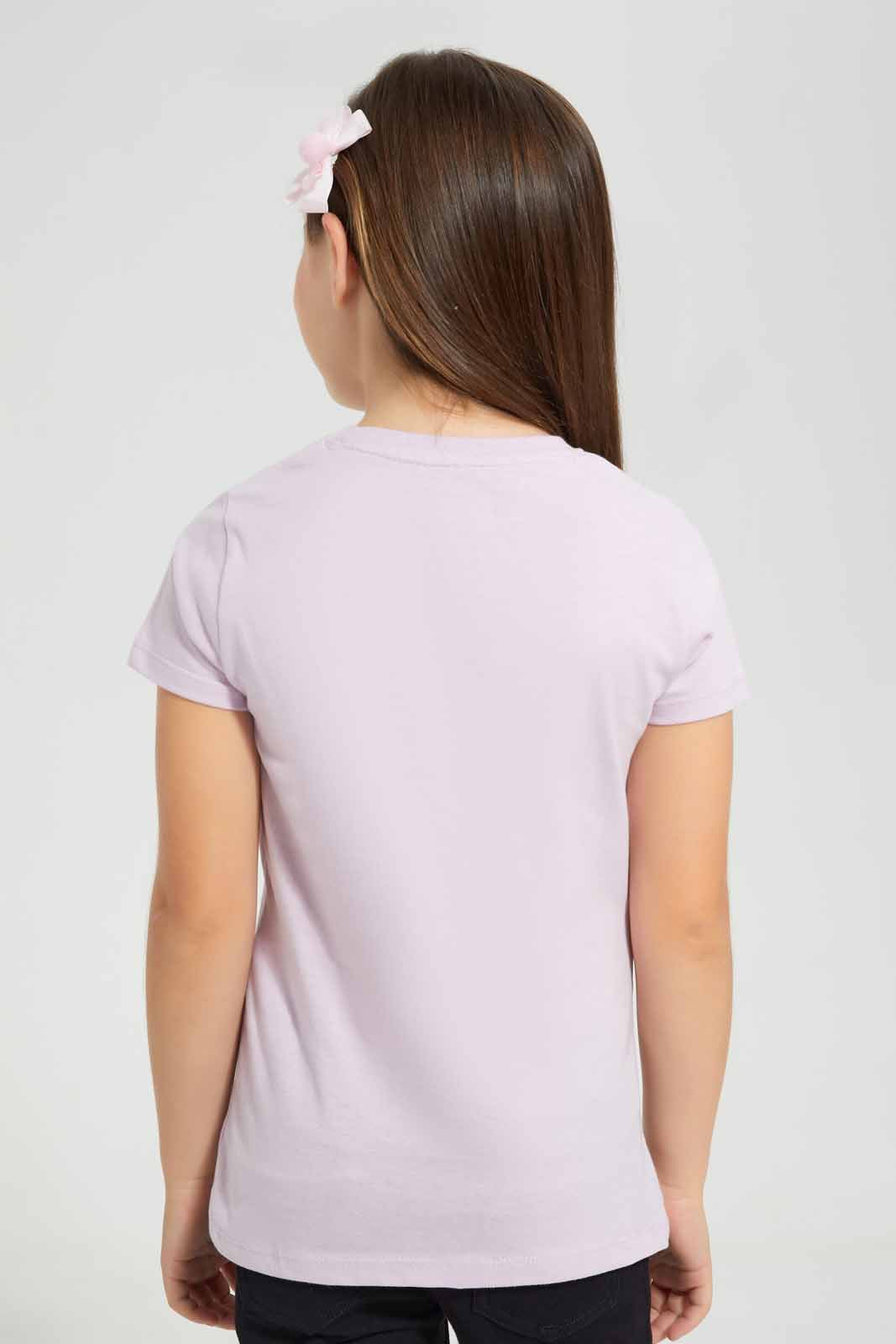 Redtag-Girls-T-Shirt-With-Sugar-Print-Category:T-Shirts,-Colour:Lilac,-Deals:New-In,-Filter:Girls-(2-to-8-Yrs),-GIR-T-Shirts,-New-In-GIR-APL,-Non-Sale,-S22D,-Section:Girls-(0-to-14Yrs),-TBL-Girls-2 to 8 Years