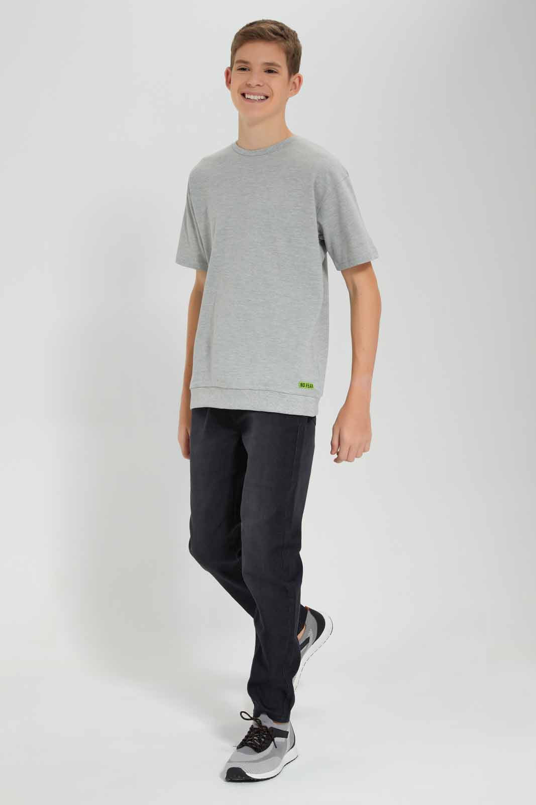 Redtag-Grey-Mel-Pique-Sweatshirt-BSR-Sweatshirts,-Category:Sweatshirts,-Colour:Grey,-Deals:2-For-90,-Filter:Senior-Boys-(9-to-14-Yrs),-New-In,-New-In-BSR,-S22D,-Section:Kidswear--