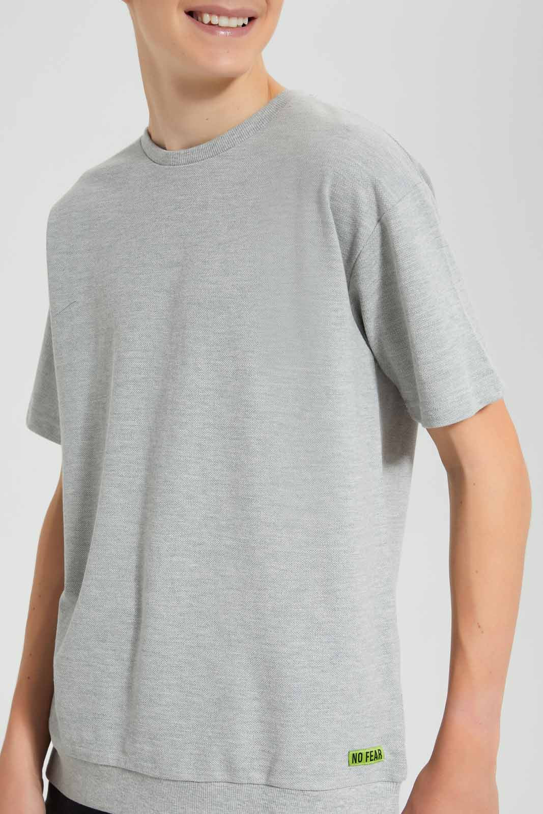 Redtag-Grey-Mel-Pique-Sweatshirt-BSR-Sweatshirts,-Category:Sweatshirts,-Colour:Grey,-Deals:2-For-90,-Filter:Senior-Boys-(9-to-14-Yrs),-New-In,-New-In-BSR,-S22D,-Section:Kidswear--