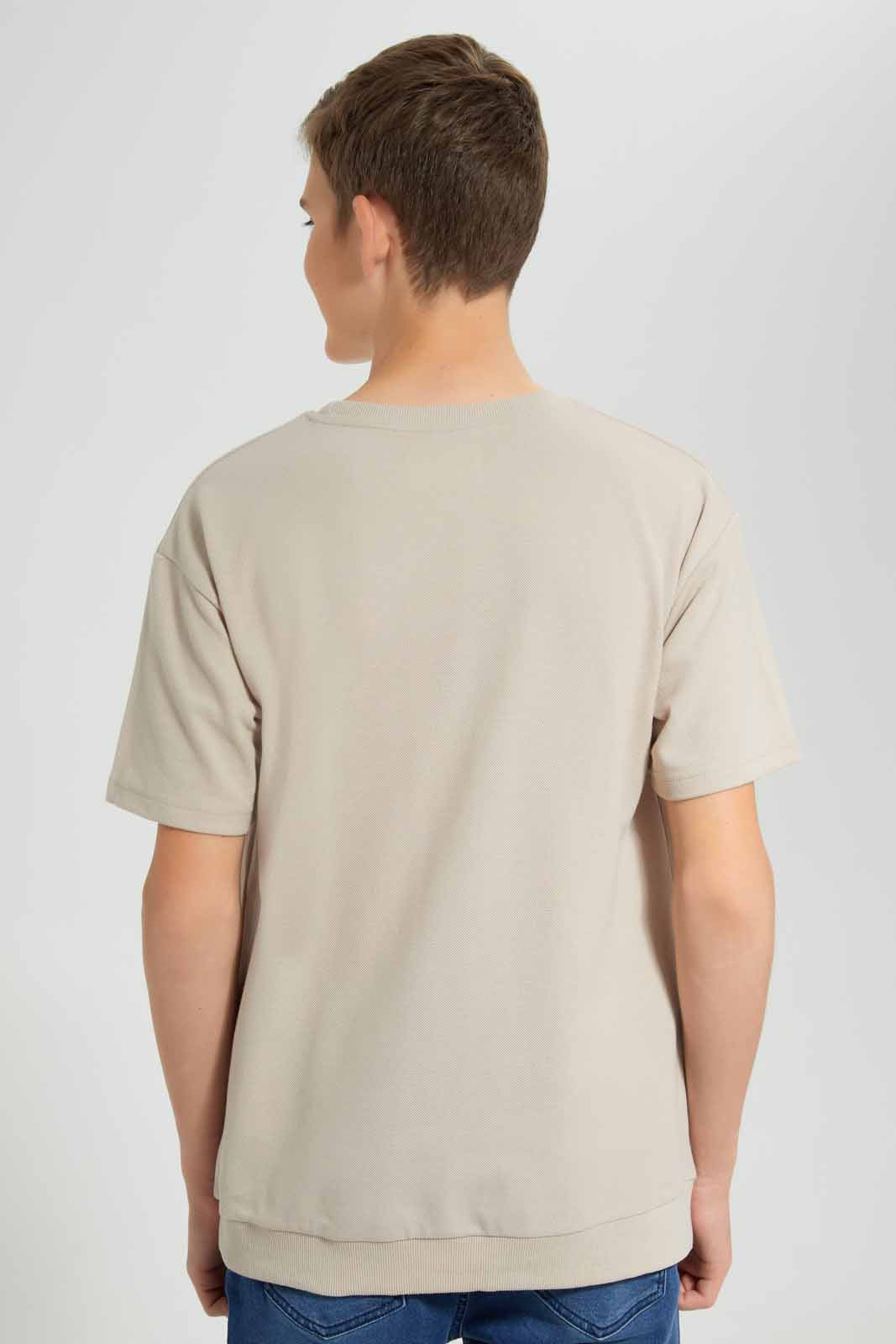 Redtag-Beige-Pique-Sweatshirt-BSR-Sweatshirts,-Category:Sweatshirts,-Colour:Beige,-Filter:Senior-Boys-(9-to-14-Yrs),-New-In,-New-In-BSR,-Non-Sale,-S22D,-Section:Kidswear--