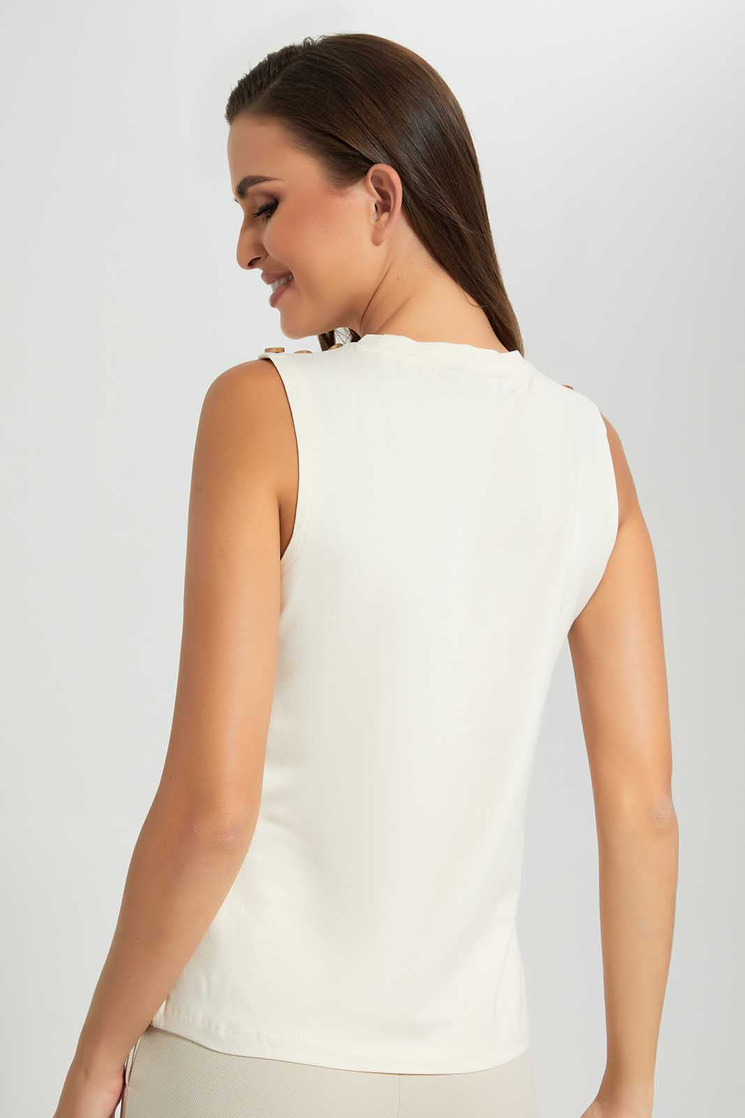 Redtag-Beige-T-Shirt-With-Shoulder-Buttons-Category:T-Shirts,-Colour:Beige,-Deals:New-In,-Filter:Women's-Clothing,-LDC,-LDC-T-Shirts,-New-In-LDC,-Non-Sale,-Section:Women,-W22O-Women's-