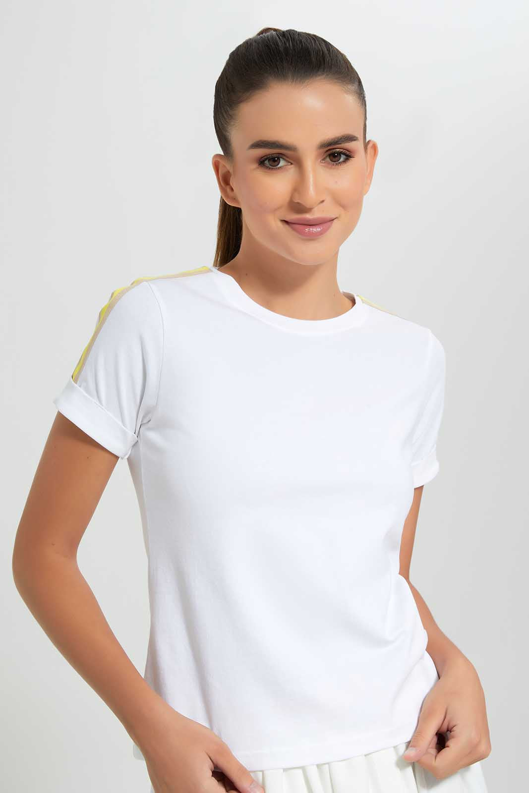Redtag-White-T-Shirt-Category:T-Shirts,-Colour:White,-Deals:New-In,-Filter:Women's-Clothing,-LDC,-LDC-T-Shirts,-New-In-LDC,-Non-Sale,-Section:Women,-W22O-Women's-