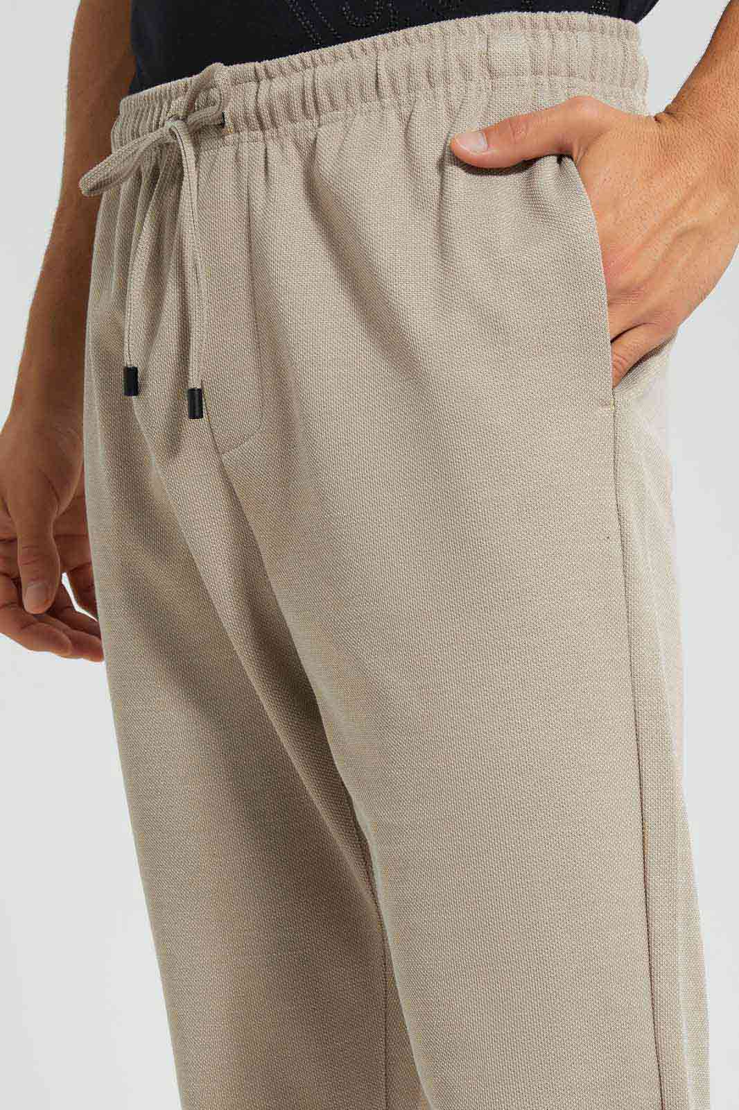 Redtag-Beige-Pull-On-Trouser-Category:Joggers,-Colour:Beige,-Deals:New-In,-EID,-Filter:Men's-Clothing,-Men-Joggers,-New-In-Men,-Non-Sale,-Section:Men,-W22O-Men's-