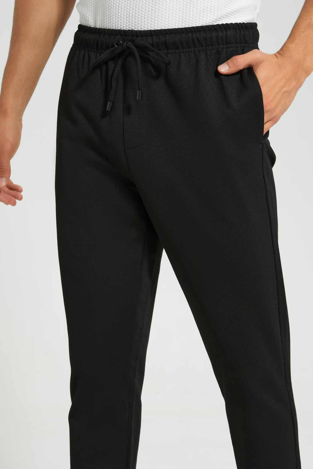 Redtag-Black-Pull-On-Trouser-Category:Joggers,-Colour:Black,-Deals:New-In,-EID,-Filter:Men's-Clothing,-Men-Joggers,-New-In-Men,-Non-Sale,-Section:Men,-W22O-Men's-